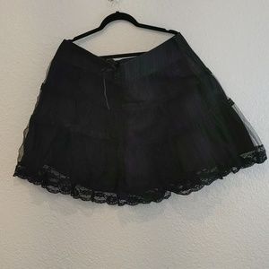 Goth Black Full 2x tulle skirt